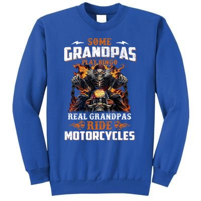 Real Grandpas Ride Motorcycle Funny Motor Grandpa Biker Cute Gift Tall Sweatshirt