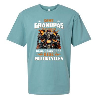 Real Grandpas Ride Motorcycle Funny Motor Grandpa Biker Cute Gift Sueded Cloud Jersey T-Shirt