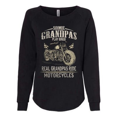 Real Grandpas Ride Motorcycle Tee Biker Grandpa Gift Womens California Wash Sweatshirt