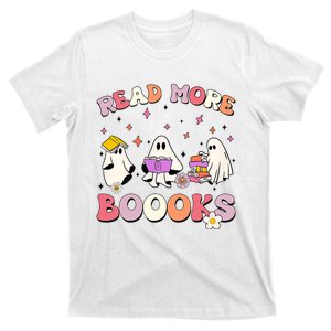 Retro Groovy Read More Books Ghost Boo Ghoul Funny Halloween T-Shirt