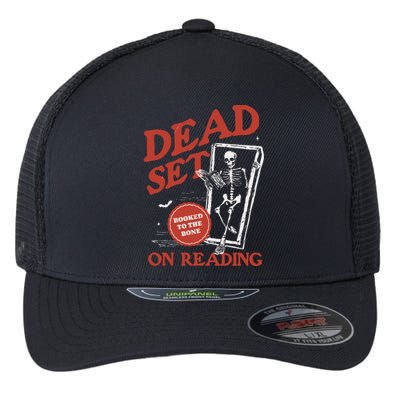 Retro Ghost Reading Books Flexfit Unipanel Trucker Cap