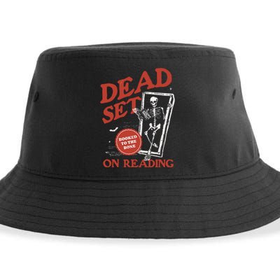 Retro Ghost Reading Books Sustainable Bucket Hat