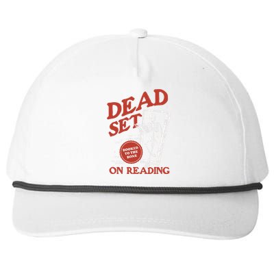 Retro Ghost Reading Books Snapback Five-Panel Rope Hat