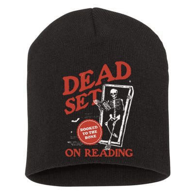 Retro Ghost Reading Books Short Acrylic Beanie