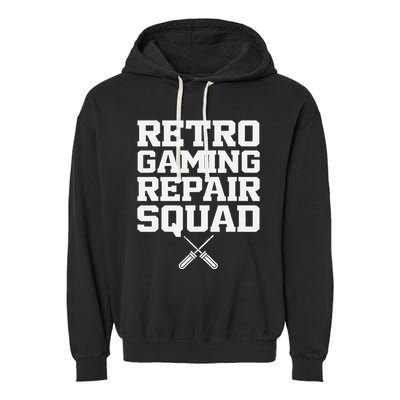 Retro Gaming Repair Vintage Console Restoration Arcade Fix Garment-Dyed Fleece Hoodie