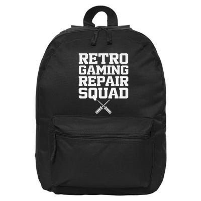 Retro Gaming Repair Vintage Console Restoration Arcade Fix 16 in Basic Backpack