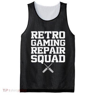 Retro Gaming Repair Vintage Console Restoration Arcade Fix Mesh Reversible Basketball Jersey Tank