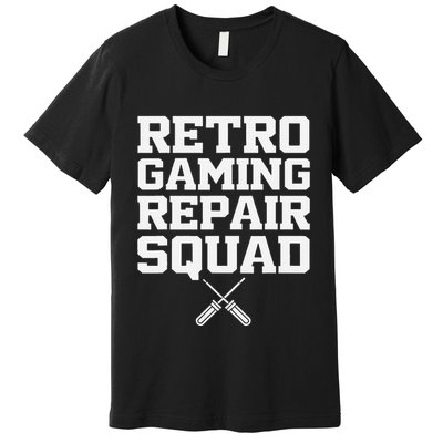 Retro Gaming Repair Vintage Console Restoration Arcade Fix Premium T-Shirt