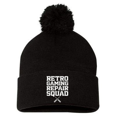 Retro Gaming Repair Vintage Console Restoration Arcade Fix Pom Pom 12in Knit Beanie