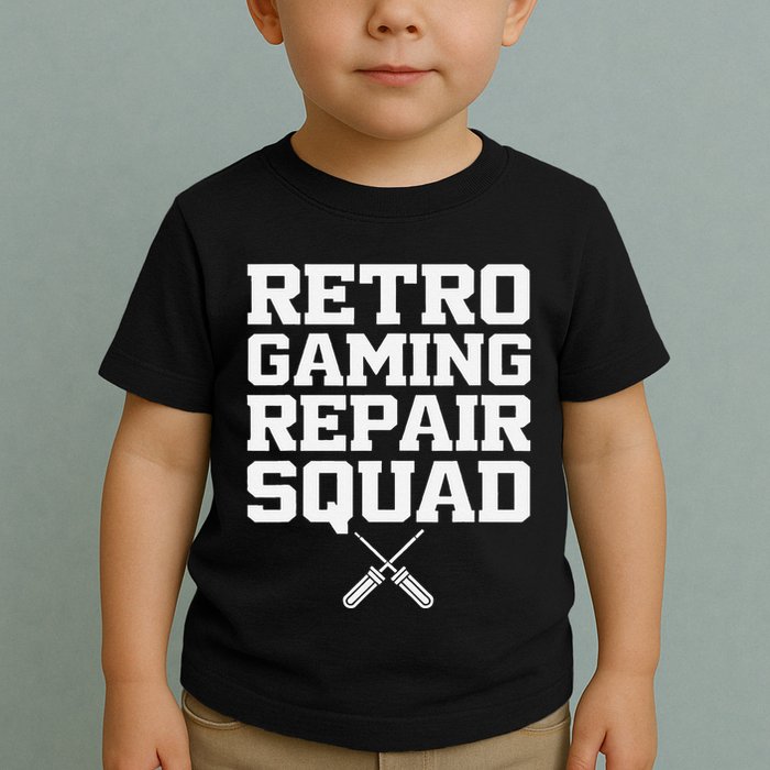 Retro Gaming Repair Vintage Console Restoration Arcade Fix Toddler T-Shirt
