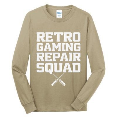 Retro Gaming Repair Vintage Console Restoration Arcade Fix Tall Long Sleeve T-Shirt