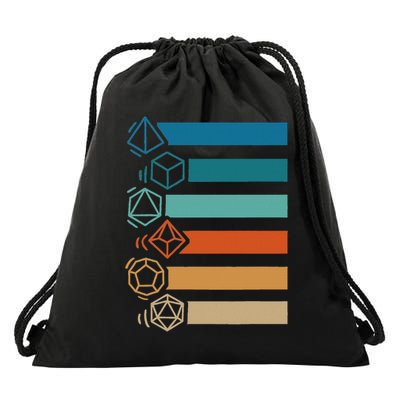 Rpg Gamer Retro Polyhedral D20 Dice Set Nerdy  Drawstring Bag
