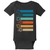 Rpg Gamer Retro Polyhedral D20 Dice Set Nerdy  Baby Bodysuit