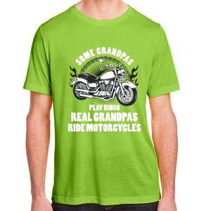 Real Grandpas Ride Motorcycles Funny Grandpa Biking Biker Gift Adult ChromaSoft Performance T-Shirt