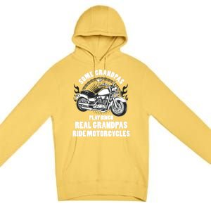 Real Grandpas Ride Motorcycles Funny Grandpa Biking Biker Gift Premium Pullover Hoodie