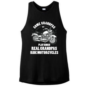 Real Grandpas Ride Motorcycles Funny Grandpa Biking Biker Gift Ladies PosiCharge Tri-Blend Wicking Tank