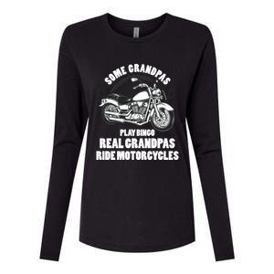 Real Grandpas Ride Motorcycles Funny Grandpa Biking Biker Gift Womens Cotton Relaxed Long Sleeve T-Shirt