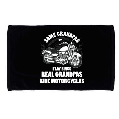 Real Grandpas Ride Motorcycles Funny Grandpa Biking Biker Gift Microfiber Hand Towel