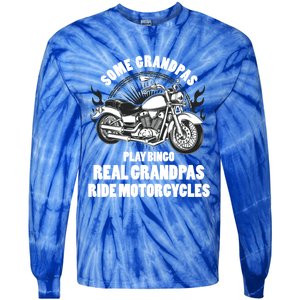 Real Grandpas Ride Motorcycles Funny Grandpa Biking Biker Gift Tie-Dye Long Sleeve Shirt