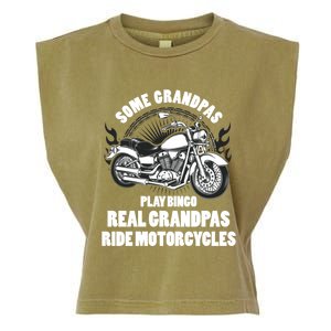 Real Grandpas Ride Motorcycles Funny Grandpa Biking Biker Gift Garment-Dyed Women's Muscle Tee