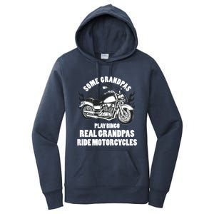 Real Grandpas Ride Motorcycles Funny Grandpa Biking Biker Gift Women's Pullover Hoodie