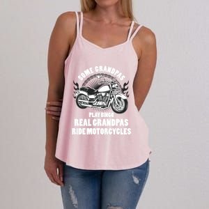 Real Grandpas Ride Motorcycles Funny Grandpa Biking Biker Gift Women's Strappy Tank