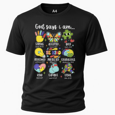 Retro God Says I Am Autism Be Kind Puzzle Autism Awareness Gift Performance Shirt