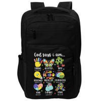 Retro God Says I Am Autism Be Kind Puzzle Autism Awareness Gift Impact Tech Backpack