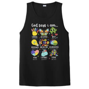 Retro God Says I Am Autism Be Kind Puzzle Autism Awareness Gift PosiCharge Competitor Tank