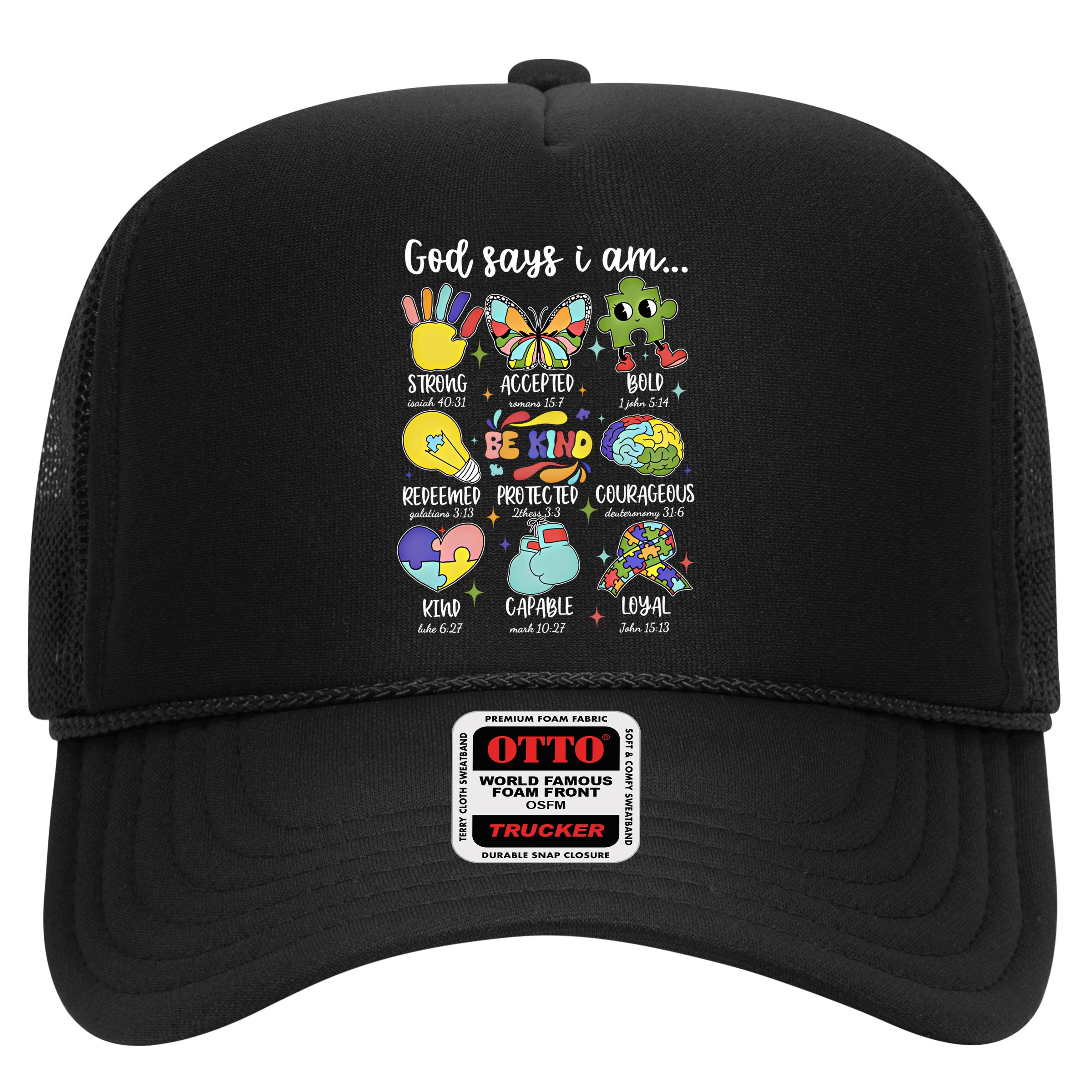 Retro God Says I Am Autism Be Kind Puzzle Autism Awareness Gift Hat