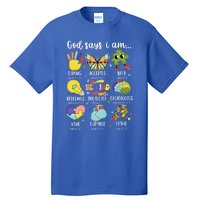 Retro God Says I Am Autism Be Kind Puzzle Autism Awareness Gift Tall T-Shirt