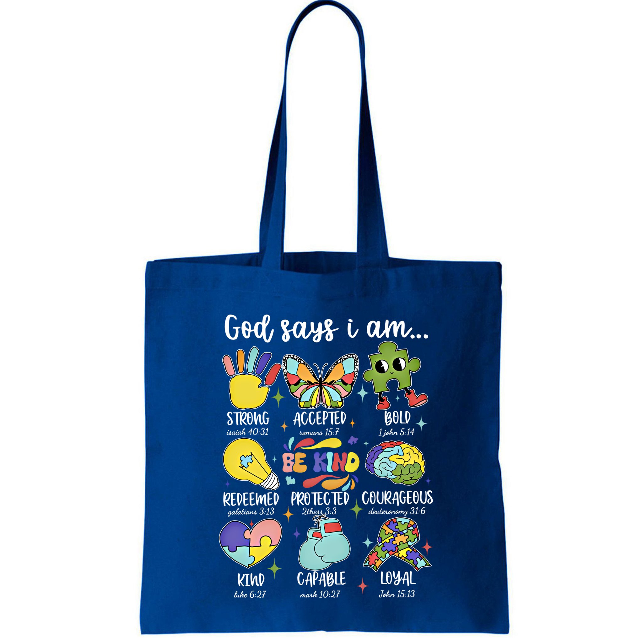 Retro God Says I Am Autism Be Kind Puzzle Autism Awareness Gift Bag