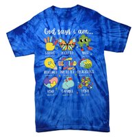 Retro God Says I Am Autism Be Kind Puzzle Autism Awareness Gift Tie-Dye T-Shirt