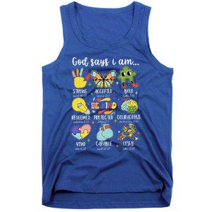 Retro God Says I Am Autism Be Kind Puzzle Autism Awareness Gift Tank Top