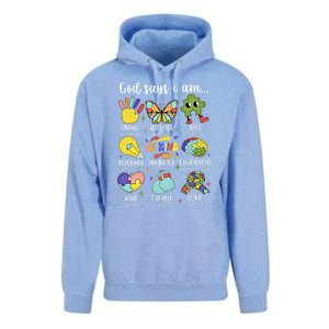 Retro God Says I Am Autism Be Kind Puzzle Autism Awareness Gift Unisex Surf Hoodie