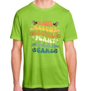 Retro Groovy Save Bees Rescue Animals Recycle Earth Day 2024 Adult ChromaSoft Performance T-Shirt