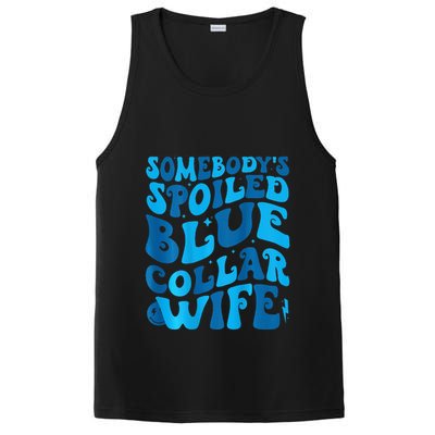 Retro Groovy Somebody's Spoiled Blue Collar Wife PosiCharge Competitor Tank