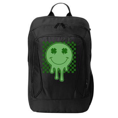 Retro Groovy St Patricks Smiley City Backpack