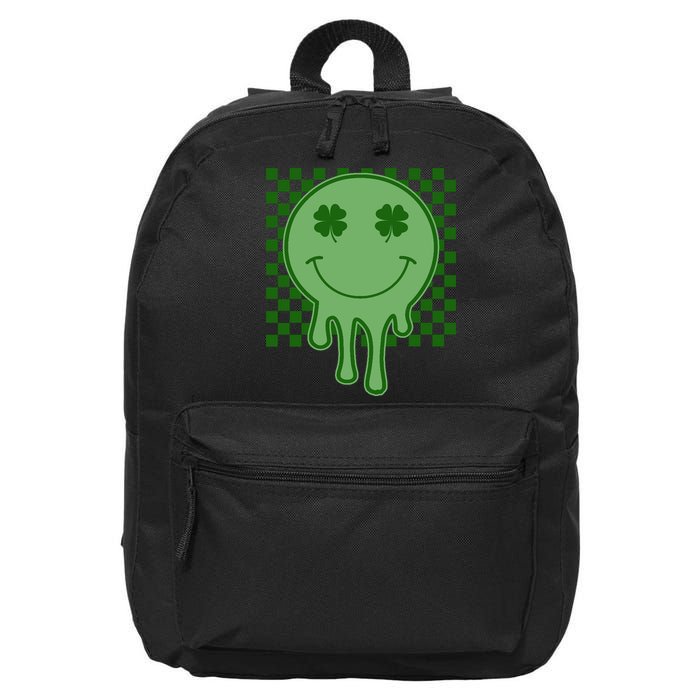 Retro Groovy St Patricks Smiley 16 in Basic Backpack