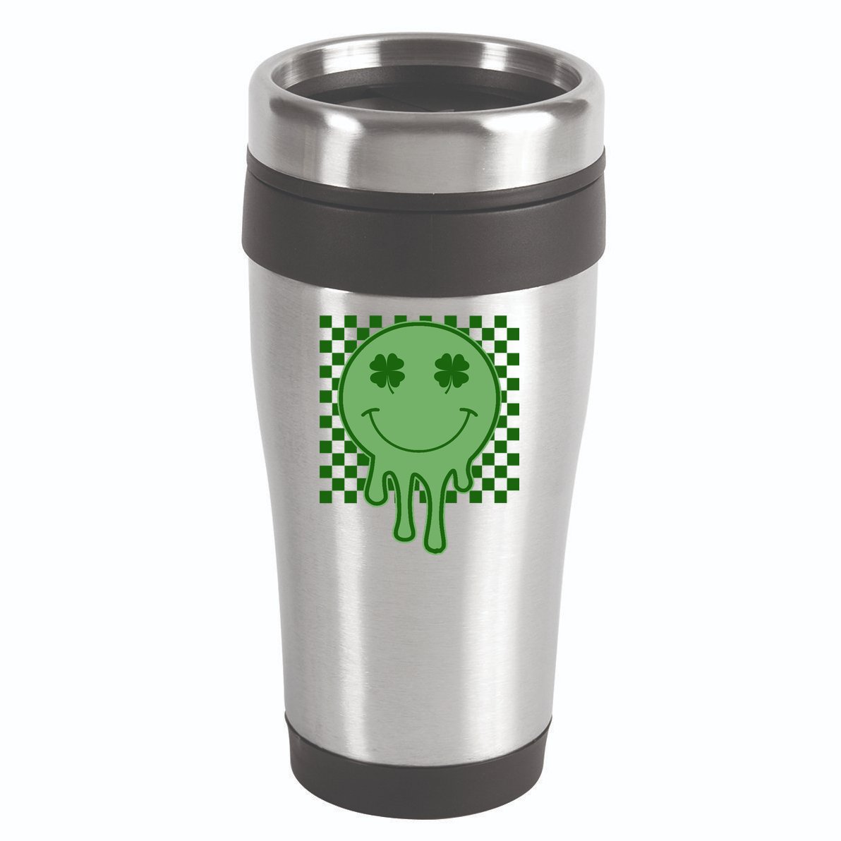 Retro Groovy St Patricks Smiley 16oz Travel Tumbler