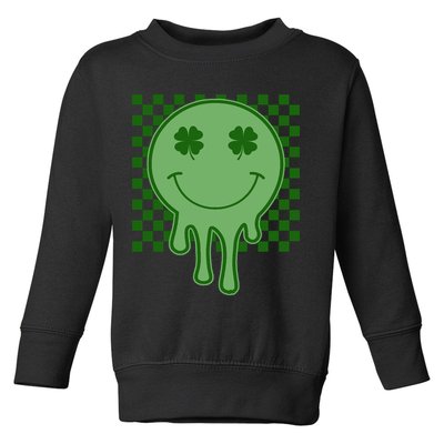 Retro Groovy St Patricks Smiley Toddler Sweatshirt