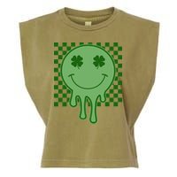 Retro Groovy St Patricks Smiley Garment-Dyed Women's Muscle Tee