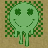 Retro Groovy St Patricks Smiley Garment-Dyed Women's Muscle Tee