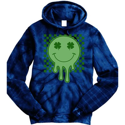 Retro Groovy St Patricks Smiley Tie Dye Hoodie