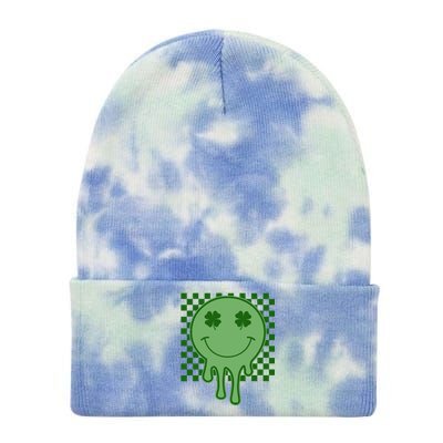 Retro Groovy St Patricks Smiley Tie Dye 12in Knit Beanie