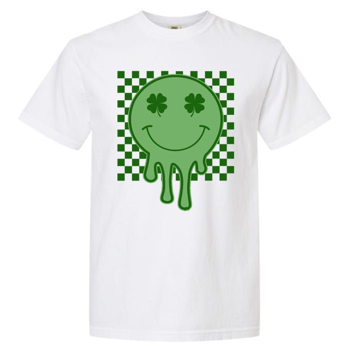 Retro Groovy St Patricks Smiley Garment-Dyed Heavyweight T-Shirt