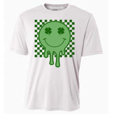 Retro Groovy St Patricks Smiley Cooling Performance Crew T-Shirt