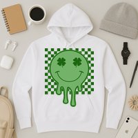 Retro Groovy St Patricks Smiley Hoodie