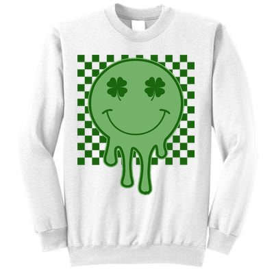 Retro Groovy St Patricks Smiley Sweatshirt