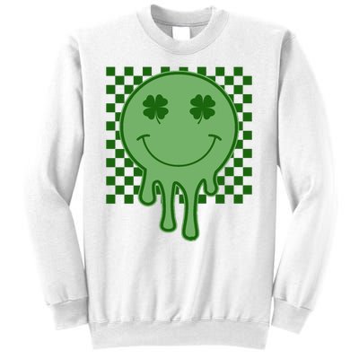 Retro Groovy St Patricks Smiley Sweatshirt